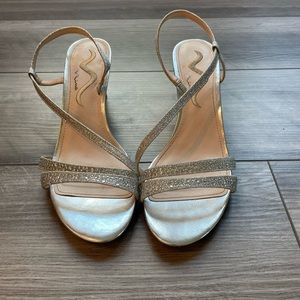 Silver heels- size 8